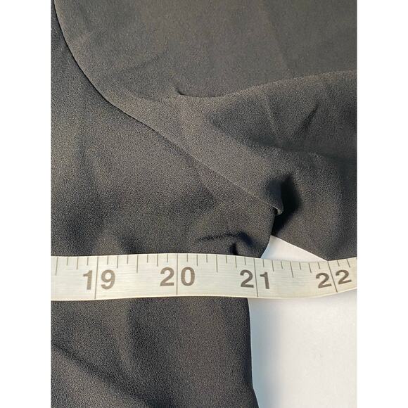 Madewell Black Chiffon Semi-Sheer Short Sleeve Front Knot Blouse Size Large - Picture 5 of 7